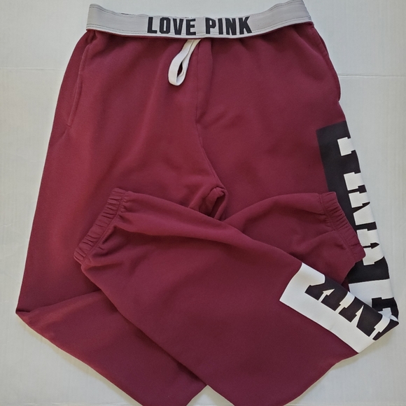 PINK Victoria's Secret Pants - PINK Victoria's Secret Campus Sweatpants. Burgandy
